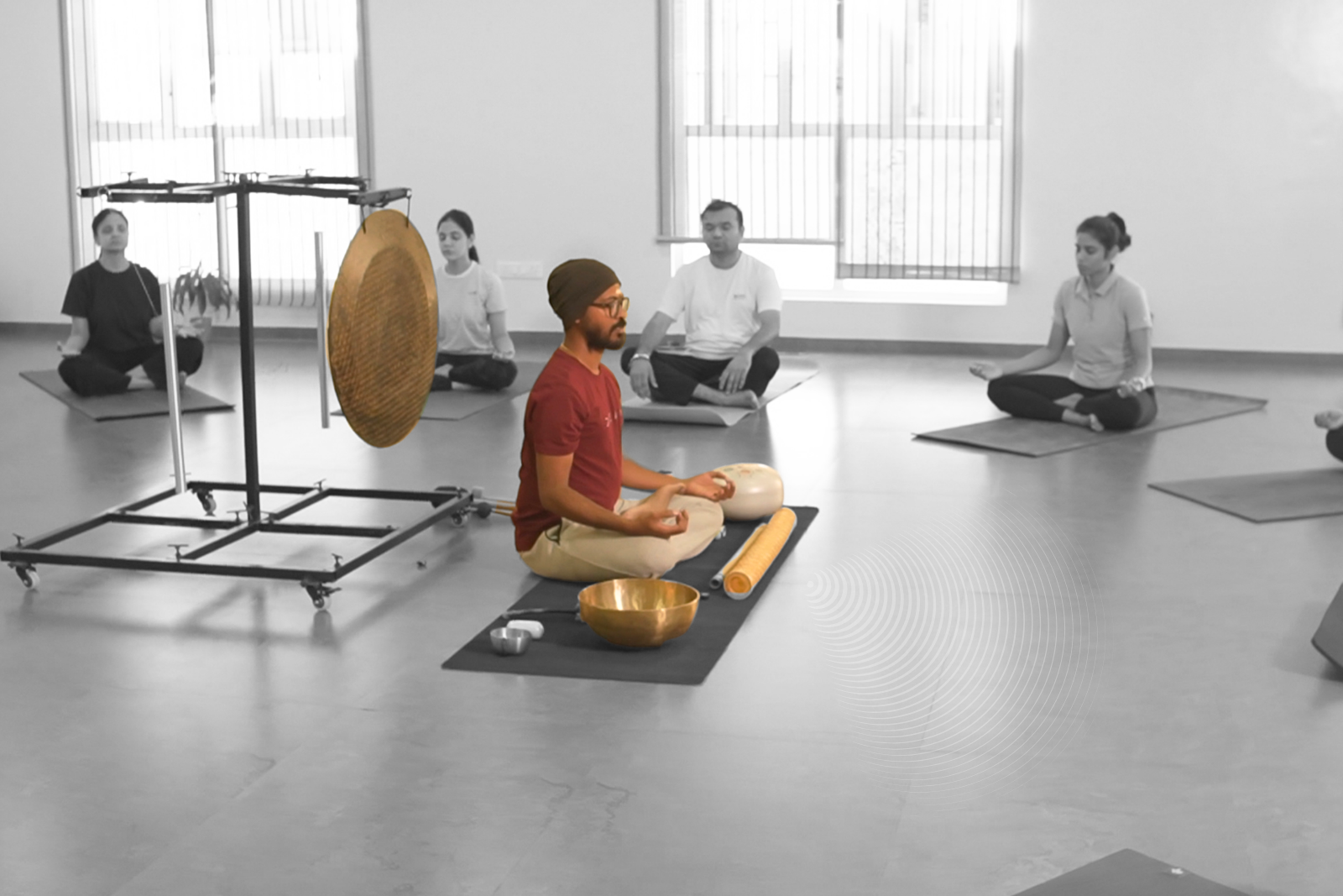 Sound healing session at Rtam Yoga